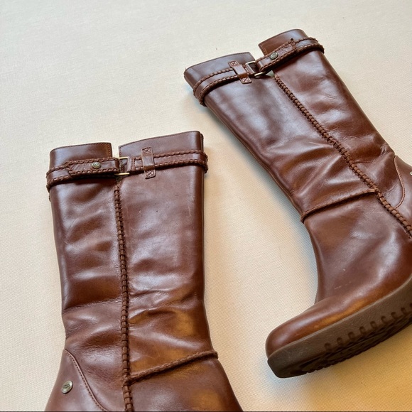 UGG Maxene Leather Tall Wedge Boots Style 1942 - Picture 4 of 14